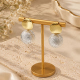 Two-Tone Ball Drop Earrings
