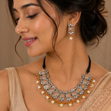 Silver Plated Pearl Choker Set