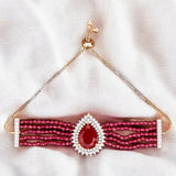 Adjustable Red Beaded Bracelet