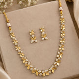 Gold Floral Vine CZ Necklace Set