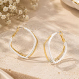 Two-Tone Wavy Hoop Earrings