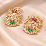 Gold Green Plated Earring