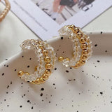 Crystal Beaded Hoop Earrings