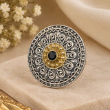 Dual-Tone Onyx Filigree Ring