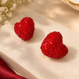 Glitter Red Heart Studs