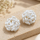 Woven Pearl Cluster Earrings