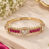 Gold Ruby & Pavé Kundan Station Bangle