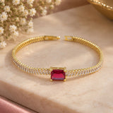 Rani Pink Baguette Tennis Bracelet