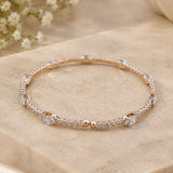 Rose Gold Alternating Marquise Tennis Bangle