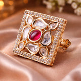 Kundan Square Ring