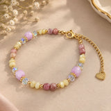 Gold Multi-Gemstone & Crystal Beaded Bracelet