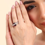 Belle Edge Wine Luxury Multi-Stone Cocktail Ring