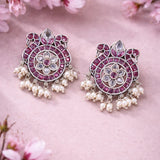 Ruby Pearl Drop Earrings