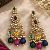 Kundan & Beaded Drop Earrings