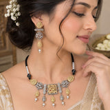 Gold Floral Motif Choker Set