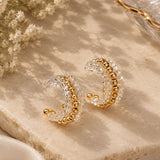 Crystal Beaded Hoop Earrings
