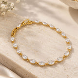 Gold Oval-Cut Solitaire Tennis Bracelet