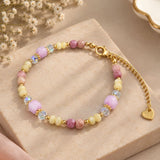 Gold Multi-Gemstone & Crystal Beaded Bracelet