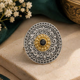 Dual-Tone Onyx Filigree Ring