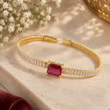 Rani Pink Baguette Tennis Bracelet