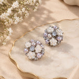 Floral Pearl Crystal Studs