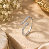 Silver Pavé Serpent Wrap Ring