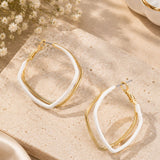 Two-Tone Wavy Hoop Earrings