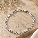 Silver Double-Row Crystal Tennis Bracelet
