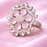 Gold Tone CZ Petal Ring