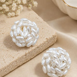Woven Pearl Cluster Earrings