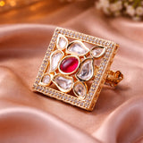 Kundan Square Ring