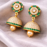 Green Jhumka Earrings