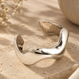 Sculptural Wavy Silver Cuff Bracelet