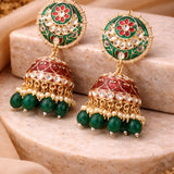 Classic Meenakari Pearl Earring