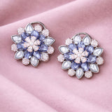 Blue Stone Stud Earrings