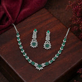 Diamond Leaf Necklace Set