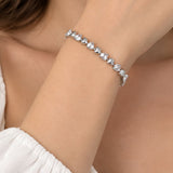 Silver Heart Crystal Tennis Bracelet