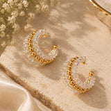 Crystal Beaded Hoop Earrings