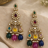 Kundan & Beaded Drop Earrings