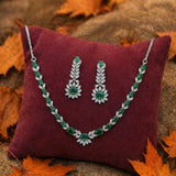 Diamond Leaf Necklace Set
