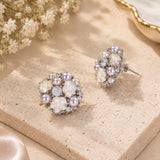 Floral Pearl Crystal Studs