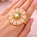 Gold Tone Kundan Replica Ring