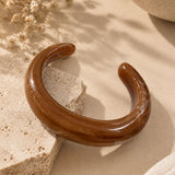 Chunky Amber Resin Open Cuff Bracelet