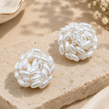Woven Pearl Cluster Earrings