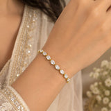 Gold Oval-Cut Solitaire Tennis Bracelet