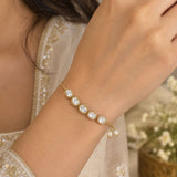 Rose Gold Pavé Disc Slider Bolo Bracelet