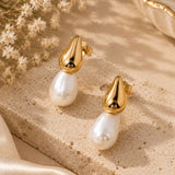Two-Tone Teardrop Huggies