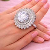 CZ Halo Statement Ring