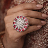 Ruby & Diamond Cluster Ring