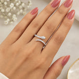 Silver Pavé Serpent Wrap Ring